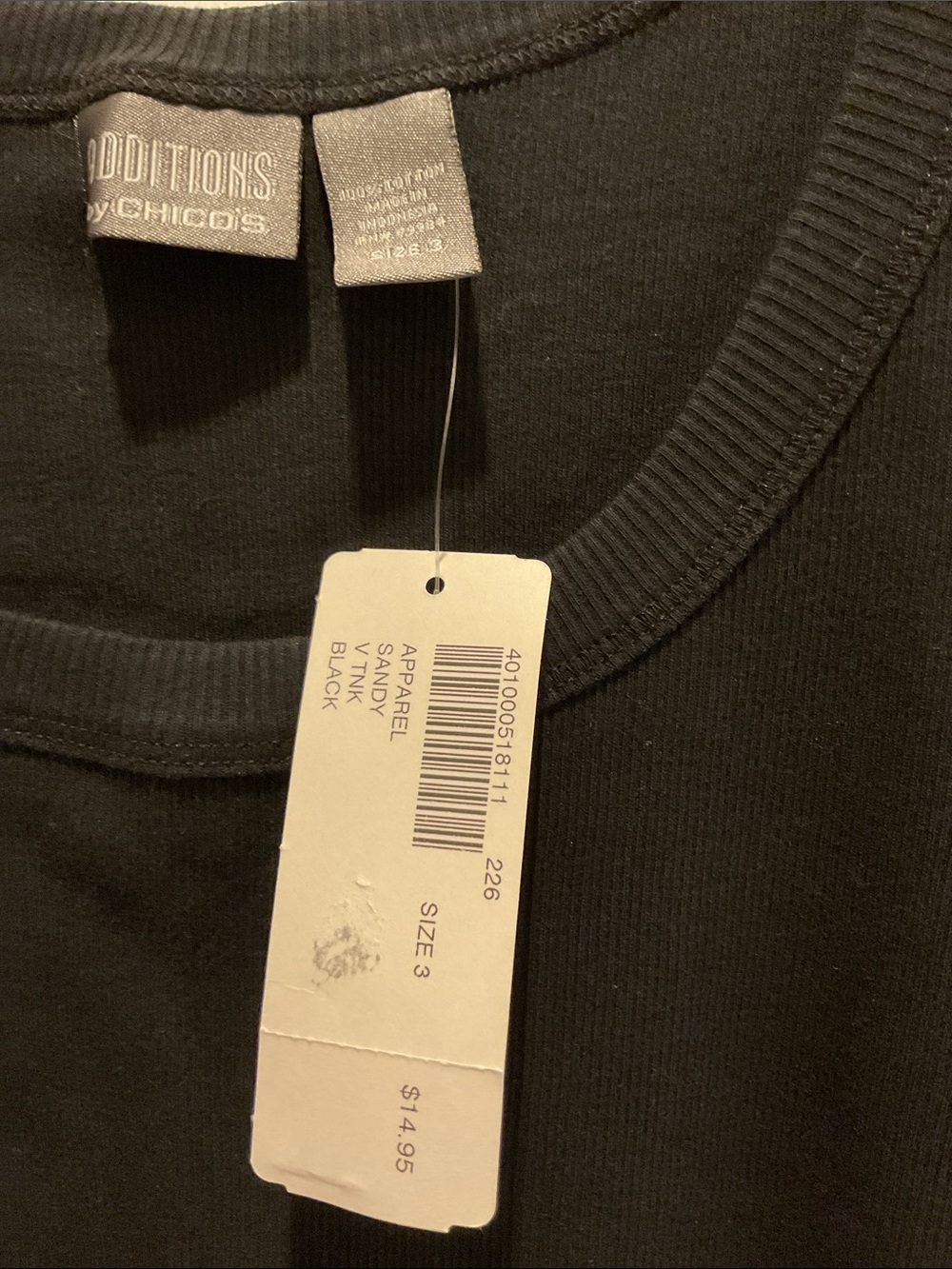 Chico's Black Scoop Neck Tank - Picture 2 of 3